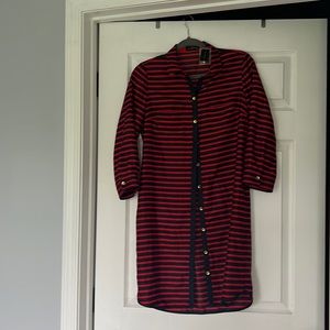 The Limited Red Blue Striped dress